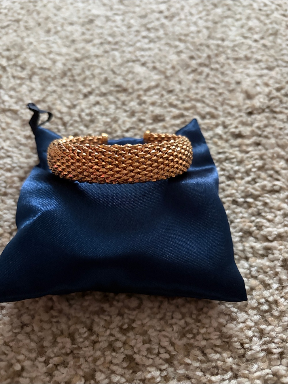QVC Gold Woven Mesh Cuff Bracelet